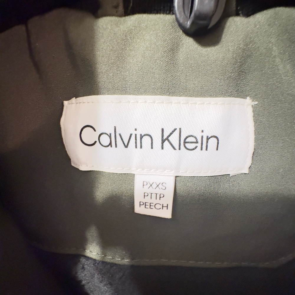 Calvin Klein ~Women's Hooded Faux-Fur-Lined Anorak Raincoat~ XXSP~ Olive ~NWT - Picture 5 of 14